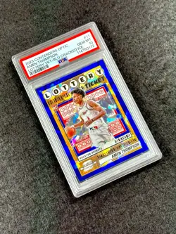 2023 Contenders Optic AMEN THOMPSON RC Lottery BLU Cracked Ice #/75 PSA 10-POP 3 - Image 3