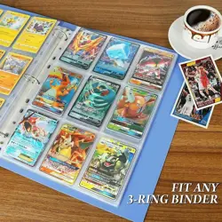 150 Count 9 Pocket Trading Card Binder Sleeves Holds 2700 Cards 3-Ring - Image 3