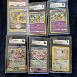 6 Graded Pokemon Cards All Gem Mint 10s CGC and Psa - Image 1