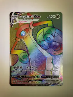 Aegislash VMAX 190/185 Full Art Rainbow Rare Vivid Voltage Pokemon Card NM - Image 1