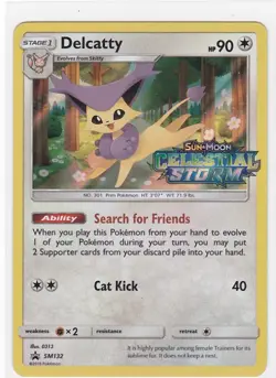 Pokemon Sun & Moon Celestial Storm Stamped Delcatty SM132 Holo Promo Card NM - Image 1