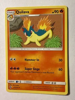 Quilava 41/214 Uncommon SM Lost Thunder LP Pokemon Card - Image 1
