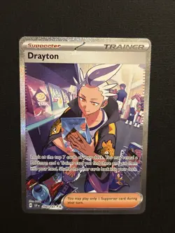 Pokemon TCG Surging Sparks Drayton Full Art Trainer Card 244/191 - Image 1