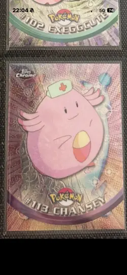 Private listing three Pokemon Topps chrome cards pinsir, chansey and kabuto - Image 1