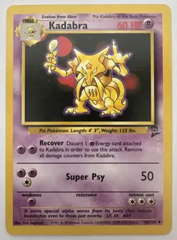 Kadabra 46/130 Base Set 2 Pokemon Card - Near Mint - NM Condition - Image 1