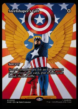 Steelshaper's Gift BORDERLESS 50 Marvel Super Heroes Magic the Gathering MTG - Image 1