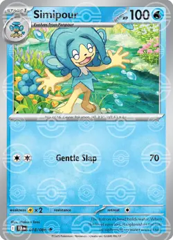 Pokemon - 018/086 - Simipour (Poke Ball Pattern) - Holofoil - Black Bolt - Image 1