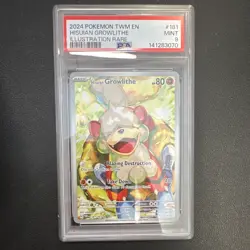 The Pokemon Company Hisuian Growlithe IR Holo 181/167 SV06 EN PSA 9 - Image 1