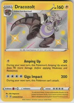 Dracozolt Shiny Holo Rare Shining Fates: Shiny Vault SV045/SV122 Pokemon - Image 1