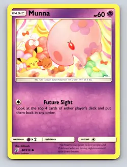 Munna 88/236 Common Unified Minds Pokemon Near Mint - Image 1