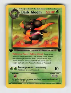 Dark Gloom 36/82 Unlimited Uncommon Team Rocket Pokemon 2000 Lightly Played - Image 1