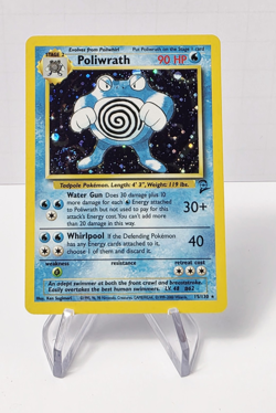 Pokemon Poliwrath 015/130 Base Set 2 Holo Rare 90 HP English Ken Sugimori - Image 1