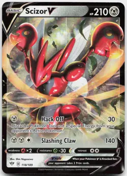 Scizor V 118/189 Holo V Rare Darkness Ablaze Pokemon Near Mint - Image 1