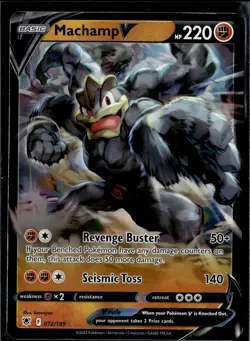 Machamp V 072/189 Holo V Rare Astral Radiance Pokemon Near Mint - Image 1