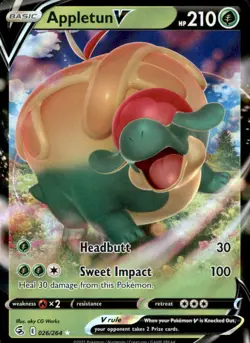 Appletun V 026/264 Holo V Rare Fusion Strike Pokemon Near Mint - Image 1
