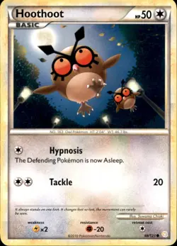 Hoothoot 66/123 Common HeartGold & SoulSilver Pokemon Near Mint - Image 1