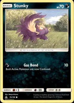Stunky 75/156 Common Ultra Prism Pokemon Near Mint - Image 1