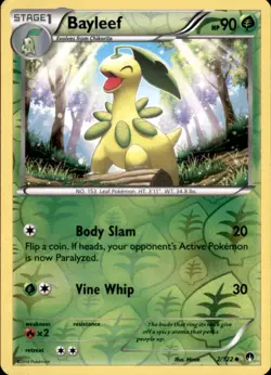 Bayleef 2/122 Uncommon BREAKpoint Pokemon Reverse Holo Near Mint - Image 1