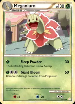 Meganium 26/123 Rare HeartGold & SoulSilver Pokemon Near Mint - Image 1