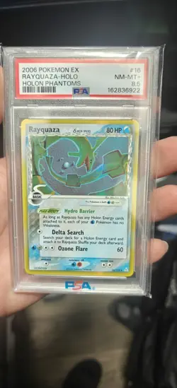 Rayquaza Delta Species 16/110 EX Holon Phantoms Holo Rare PSA 8.5 (2006) Pop 10 - Image 1