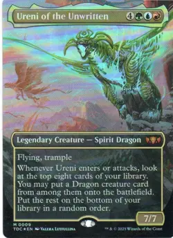 MTG: Tarkir Dragonstorm Commander: Foil Borderless Ureni of the Unwritten:LP Con - Image 1