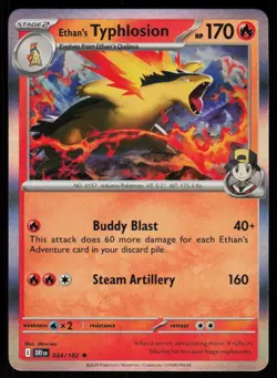 Ethan's Typhlosion 034/182 Rare Destined Rivals Pokemon Holo Near Mint - Image 1