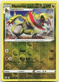 Haxorus 112/172 Rare Brilliant Stars Pokemon Reverse Holo Near Mint - Image 1