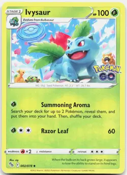 Ivysaur 002/078 Uncommon Pokemon GO Pokemon Near Mint - Image 1