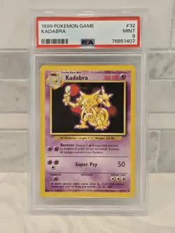 Pokemon Kadabra Base Set Unlimited #32 PSA 9 Mint - Image 1