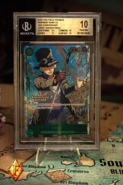 One Piece SABO 3RD ANNIVERSARY EVENT PROMO WINNER BGS 10 +3 PACKS - Image 1
