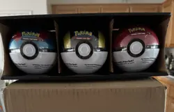 Pokemon TCG PokeBall Tin Pack D24 Standard + Great + Ultra Ball - Factory Sealed - Image 1