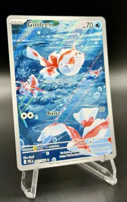 Goldeen Illustration IR Rare 087/084 Pitch Black Card in hand! Pokemon English - Image 2
