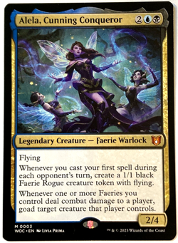 MTG Alela, Cunning Conqueror Wilds of Eldraine Commander 0003 NM - Image 1