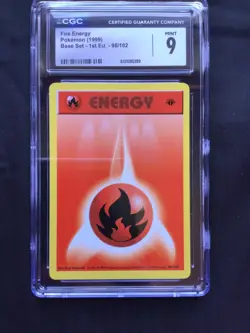 Pokemon Cards: Base Set 1st Edition Common: Fire Energy 98/102 CGC 9 - Image 2