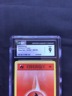 Pokemon Cards: Base Set 1st Edition Common: Fire Energy 98/102 CGC 9 - Image 3