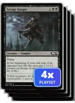 Playset of 4 Savage Gorger 291 Common Core Set 2020 Magic: The Gathering NM - Image 1