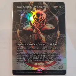 Iron Civil Warrior 0039 Borderless FOIL Spider Man MTG Magic never played - Image 1