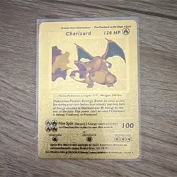 Pokemon Charizard Gold Foil Fan Art textured card 1999 #4/102 - Image 1