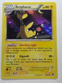 AMPHAROS 40/114 HOLO RARE STEAM SIEGE LP POKEMON - Image 1