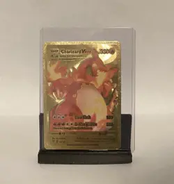 Charizard VMAX Gold Foil Card Pokemon Custom Art Rare Collectible Shiny Ultra - Image 1