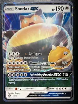 Snorlax GX SM05 Pokemon Black Star Promotional Jumbo Holo rare TCG LP - Image 1