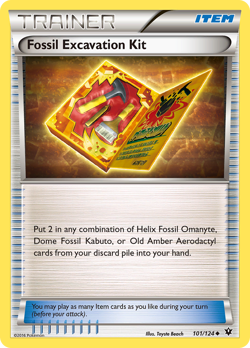 FOSSIL EXCAVATION KIT 101/124 FATES COLLIDE POKEMON REVERSE HOLO LP HOLOBOX1-218 - Image 3