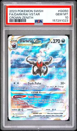 Darkrai Vstar GG50/GG70 Sword Shield Crown Zenith Pokemon PSA 10 New Cert - Image 1