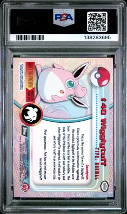 1999 TOPPS POKEMON TV RAINBOW FOIL #40 WIGGLYTUFF PSA 8 - Image 2