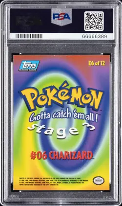 1999 TOPPS POKEMON THE MOVIE EDT #E6 CHARIZARD #6 PSA 6 - Image 2