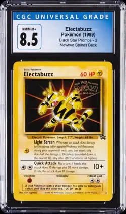 1999 POKEMON GAME MOVIE PROMO #2 ELECTABUZZ CGC 8.5 - Image 1