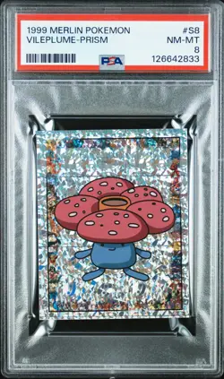 1999 MERLIN POKEMON #S8 VILEPLUME-PRISM PSA 8 - Image 1