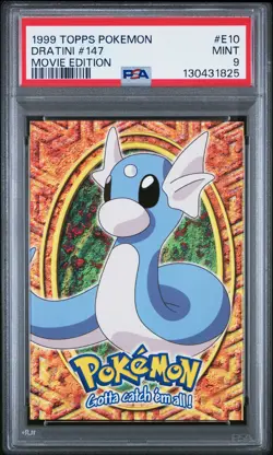 1999 TOPPS POKEMON THE MOVIE EDT #E10 DRATINI #147 PSA 9 - Image 1