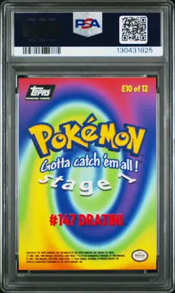 1999 TOPPS POKEMON THE MOVIE EDT #E10 DRATINI #147 PSA 9 - Image 2