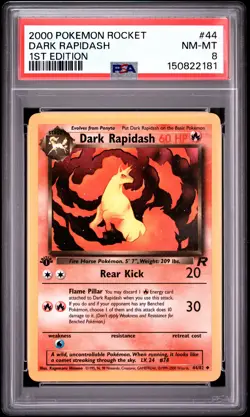 2000 POKEMON ROCKET 1ST EDITION #44 DARK RAPIDASH PSA 8 - Image 1